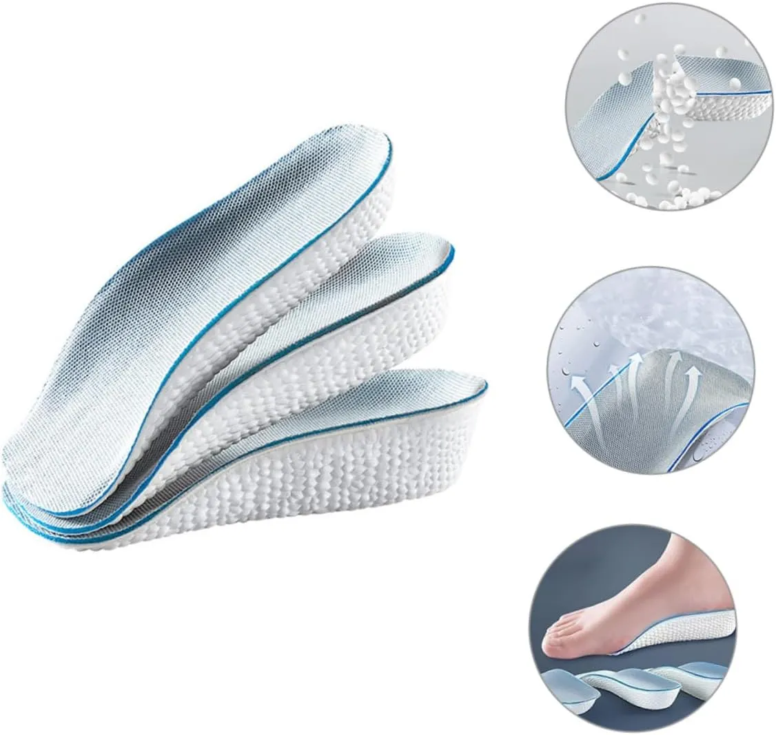 4sets 3 Pairs Height Increase Insoles with Arch Support of Comfortable Shoe Insoles for Men Women Breathable Lightweight Design for Daily Use and Sports Activities Options 3pairs*4