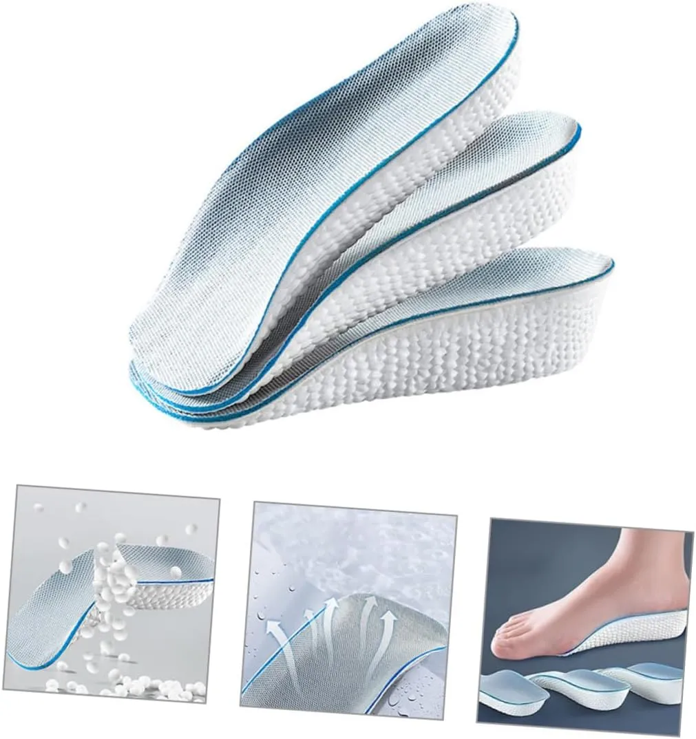 4sets 3 Pairs Height Increase Insoles with Arch Support of Comfortable Shoe Insoles for Men Women Breathable Lightweight Design for Daily Use and Sports Activities Options 3pairs*4