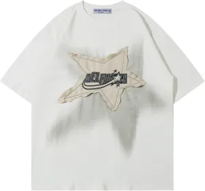 Aelfric Eden Oversized Graphic Tees Unisex Graffiti Print Shirts Inkjet Tee Top