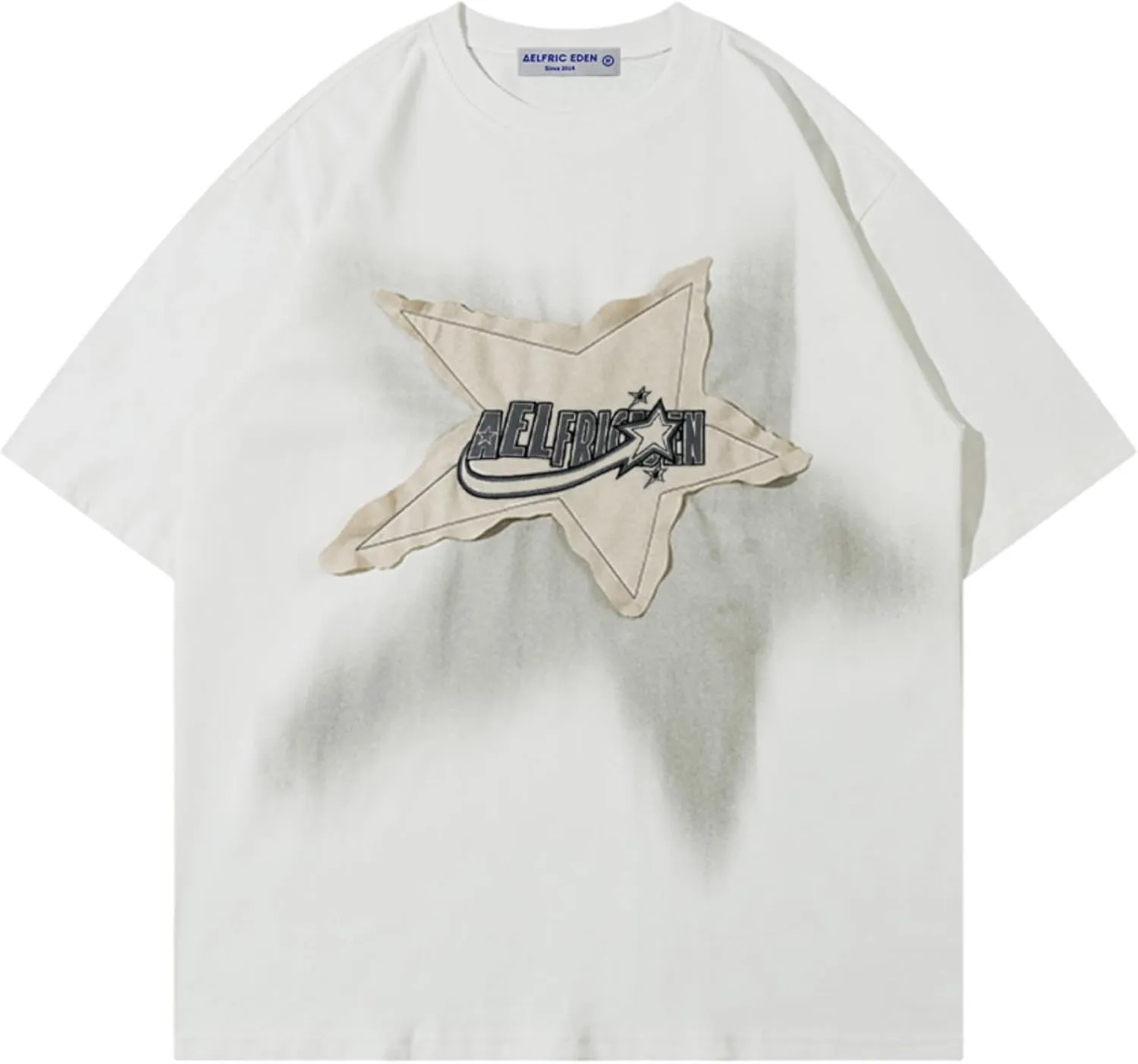 Aelfric Eden Oversized Graphic Tees Unisex Graffiti Print Shirts Inkjet Tee Top