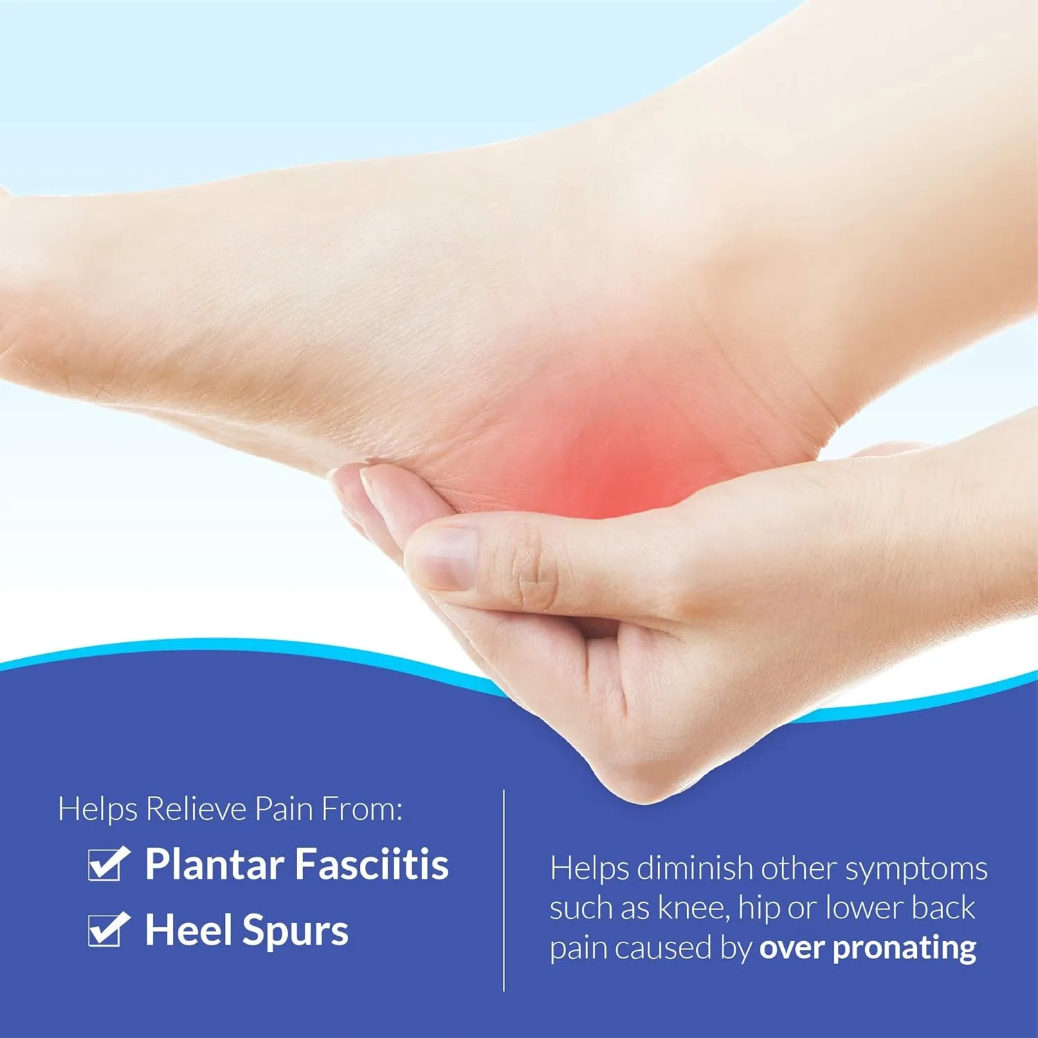 Arch Support with Shock Absorbing Heel Cushion Shoe Insert Pads