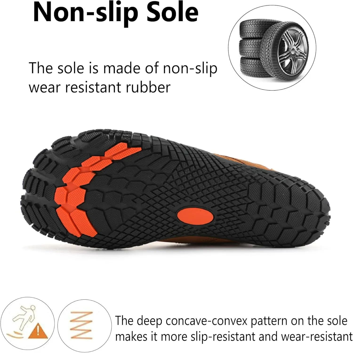 Asifn Mens Winter Barefoot Fur Lined Snow Warm Slip Resistant Minimalist Hiking Boots