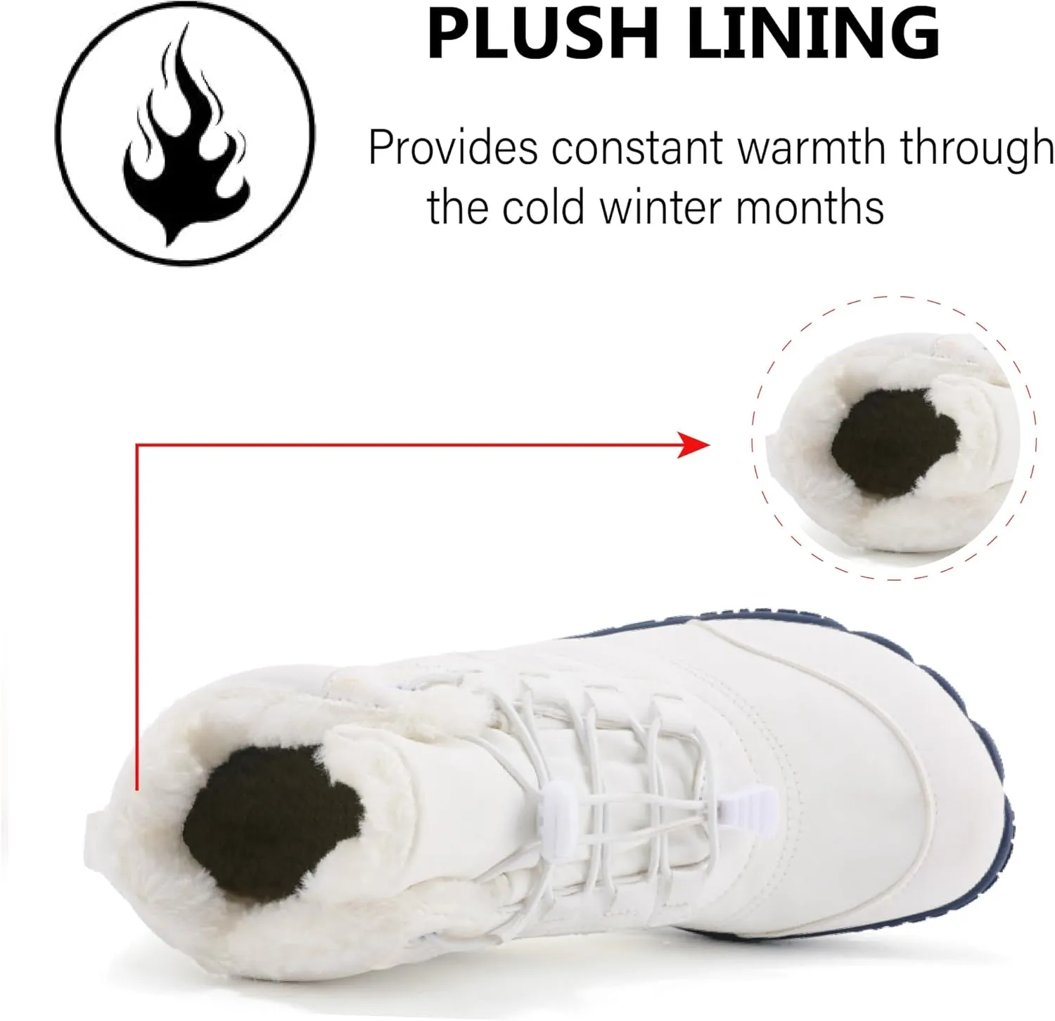 Asifn Mens Winter Barefoot Fur Lined Snow Warm Slip Resistant Minimalist Hiking Boots