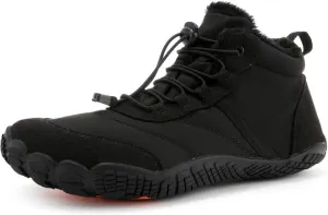 Asifn Mens Winter Barefoot Fur Lined Snow Warm Slip Resistant Minimalist Hiking Boots