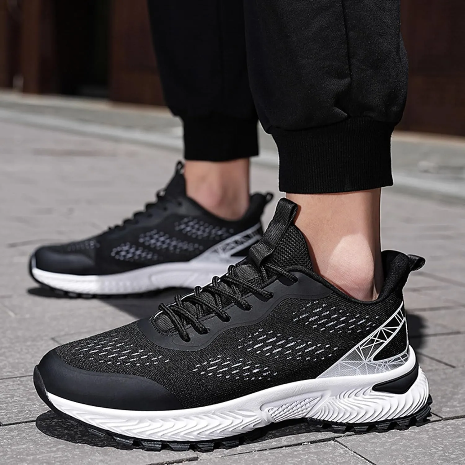Athletic Fashion Sneakers for Men Casual Sneaker Mesh Breathable Walking Shoe Lightweight Elderly Slip on Shoes