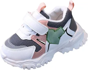 Baby Infant Chunky Sole Non Slip First Walking Sneaker Toddler Newborn Hook and Loops Mesh Breathable Ankle Sport Shoes