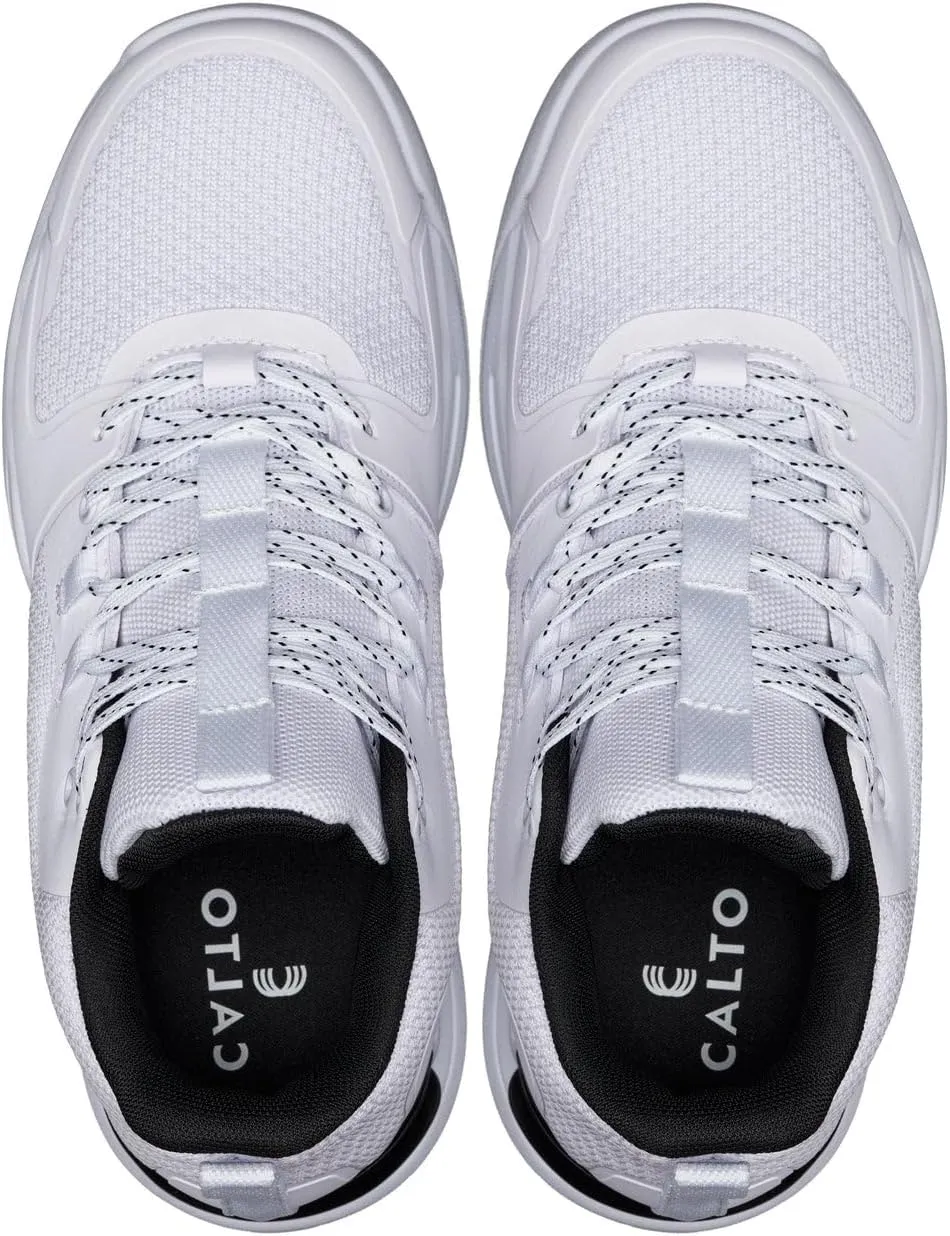 CALTO Men's Invisible Height Increasing Elevator Shoes - Basketball High-Top Sporty Sneakers - 3.0 Inches Taller