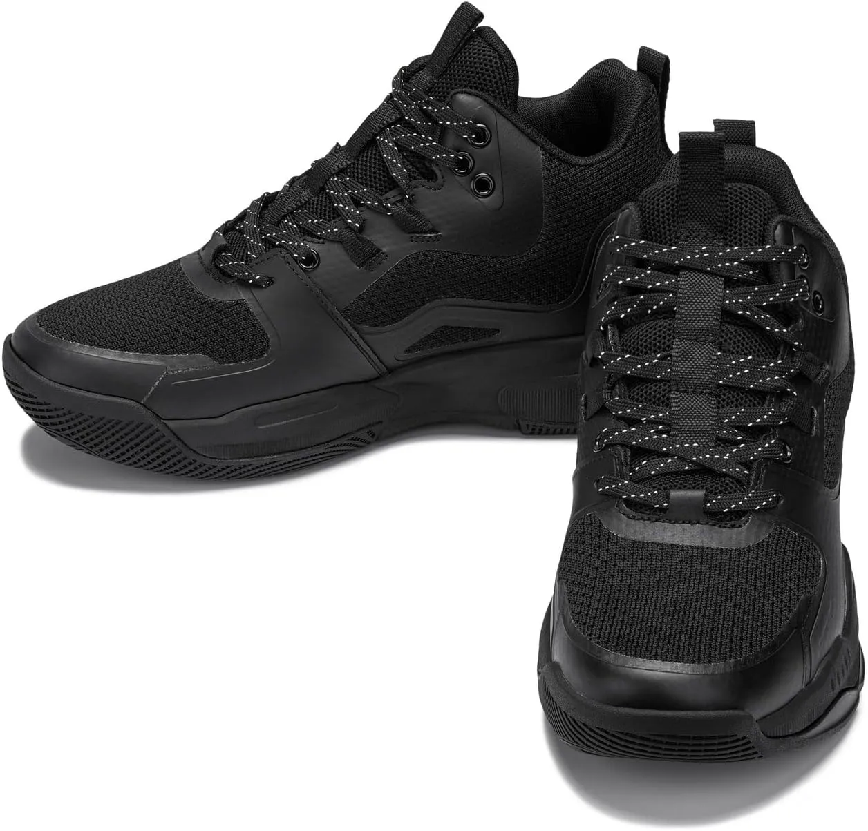 CALTO Men's Invisible Height Increasing Elevator Shoes - Basketball High-Top Sporty Sneakers - 3.0 Inches Taller