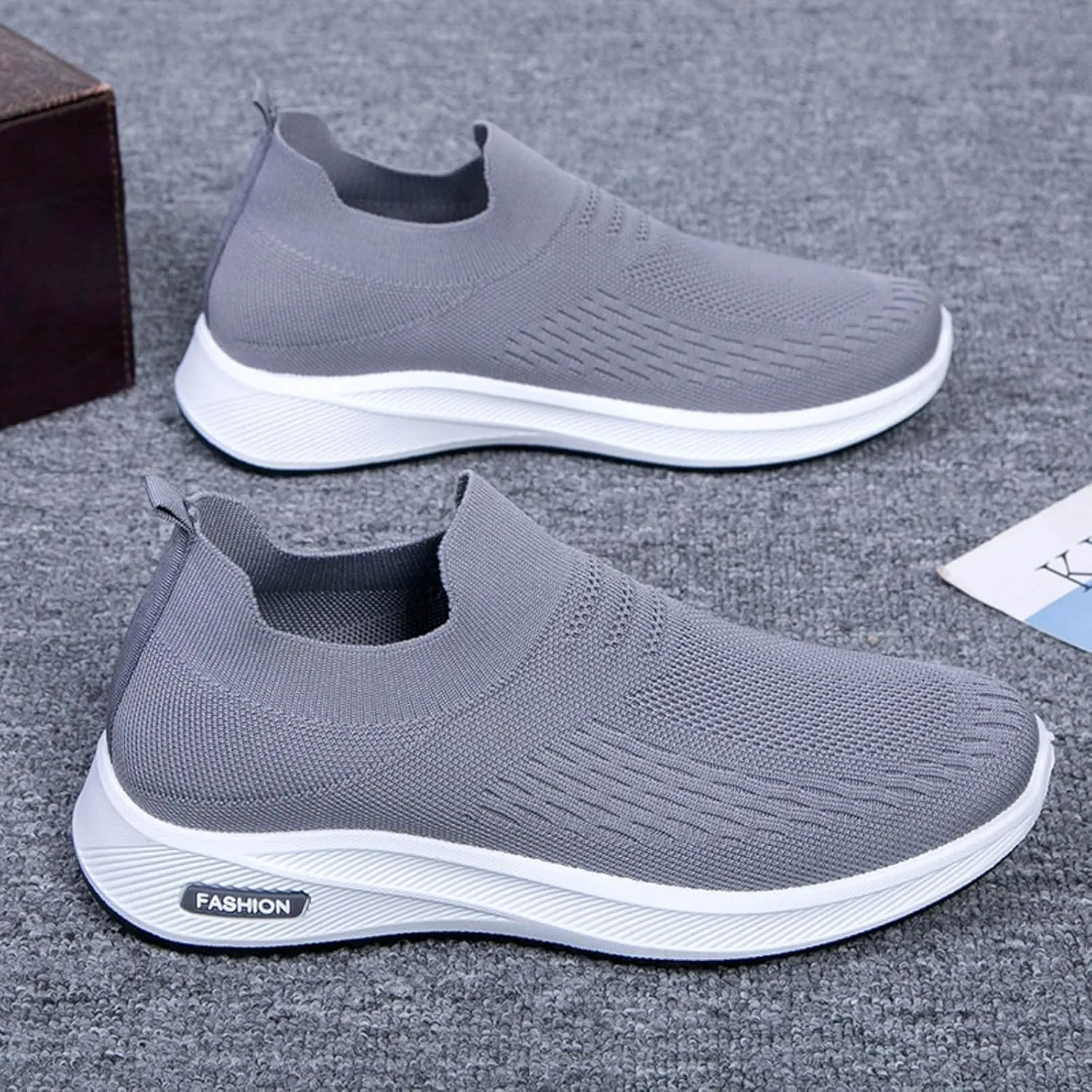 Casual Dress Shoes Men's Mesh Soft Sole Sports Shoes Casual Fitness Solid Color Sports