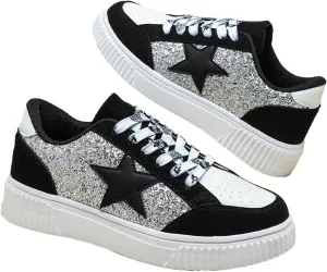 Chunky Y2K Platform Sneakers | Retro Star-Studded Skate Shoes for Women | Trendy Streetwear Casual Comfort Walkers