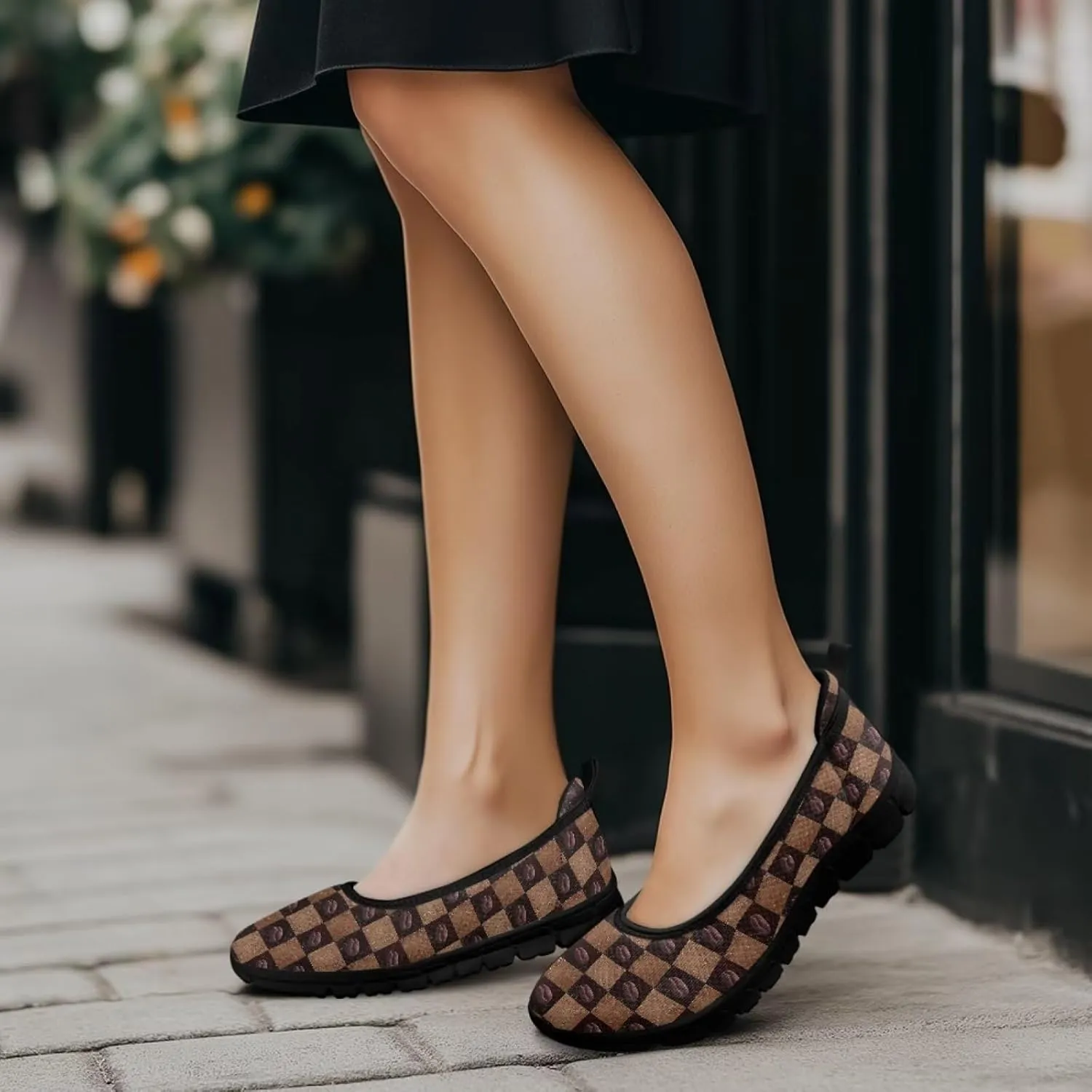 Coloranimal Loafers for Women Slip On Shoes Women Flats Shoes Travel Shoes Mesh Flats Comfortable Fashion Mesh Shoes Black Sole