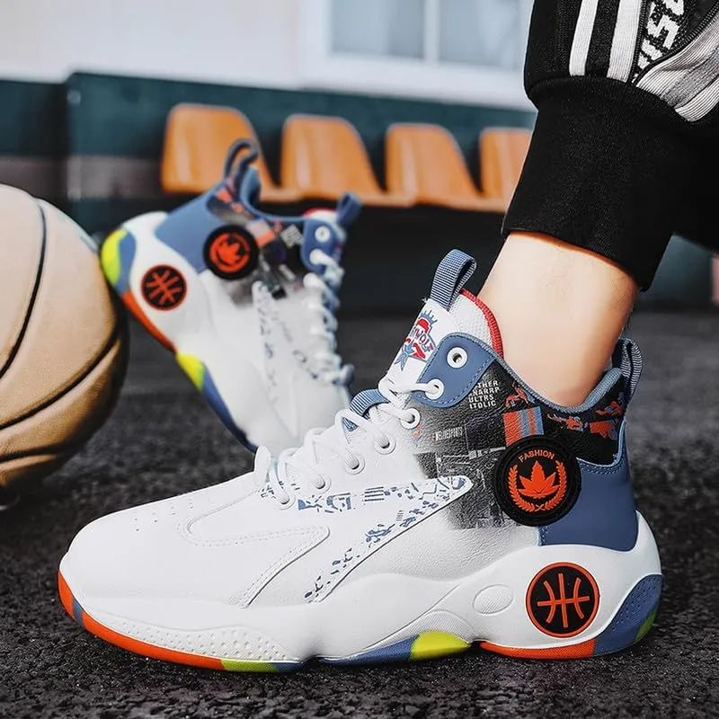 DHOVOR Mens Basketball Shoes, Youth Basketball Sneakers, Anti Slip Basketball Trainers Sports Shoes for Men Indoor and Outdoor