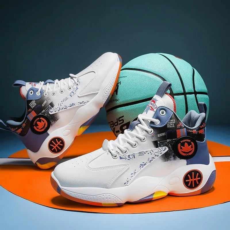 DHOVOR Mens Basketball Shoes, Youth Basketball Sneakers, Anti Slip Basketball Trainers Sports Shoes for Men Indoor and Outdoor