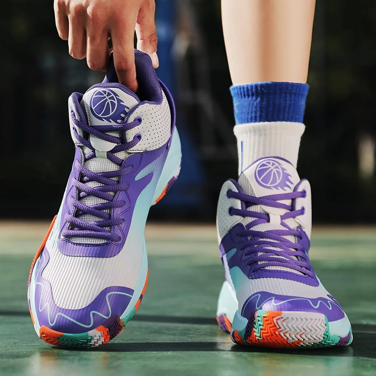 DHOVOR Mens High-top Basketball Shoes, Youth Fashion Basketball Sneakers, Non Slip Basketball Trainers Sports Shoes for Men Walking Shoes Indoor and Outdoor
