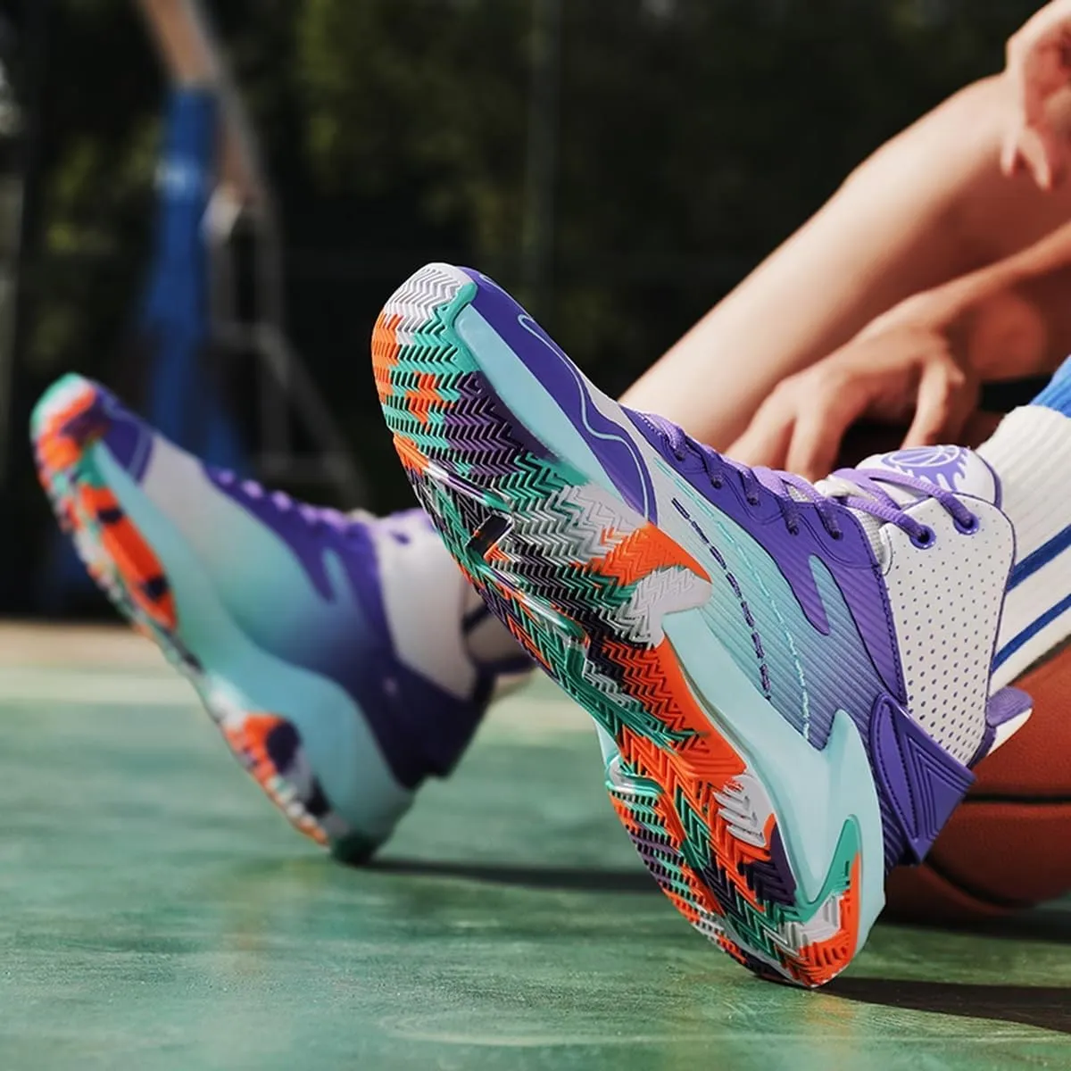 DHOVOR Mens High-top Basketball Shoes, Youth Fashion Basketball Sneakers, Non Slip Basketball Trainers Sports Shoes for Men Walking Shoes Indoor and Outdoor