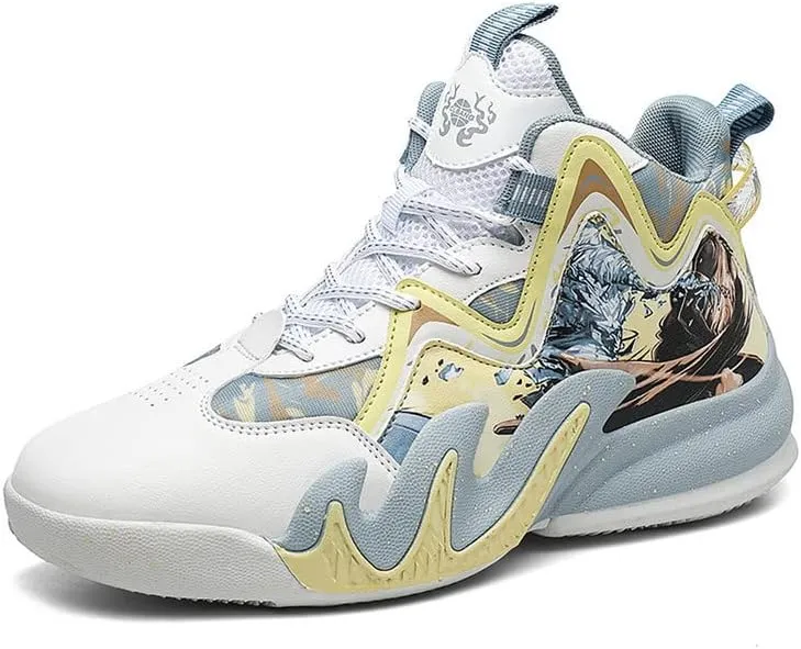 DHOVOR Men's Women's Basketball Shoes, Youth High Top Fashion Basketball Sneakers, Anti Slip Basketball Trainers, Sports Shoes for Mens Outdoor and Indoor