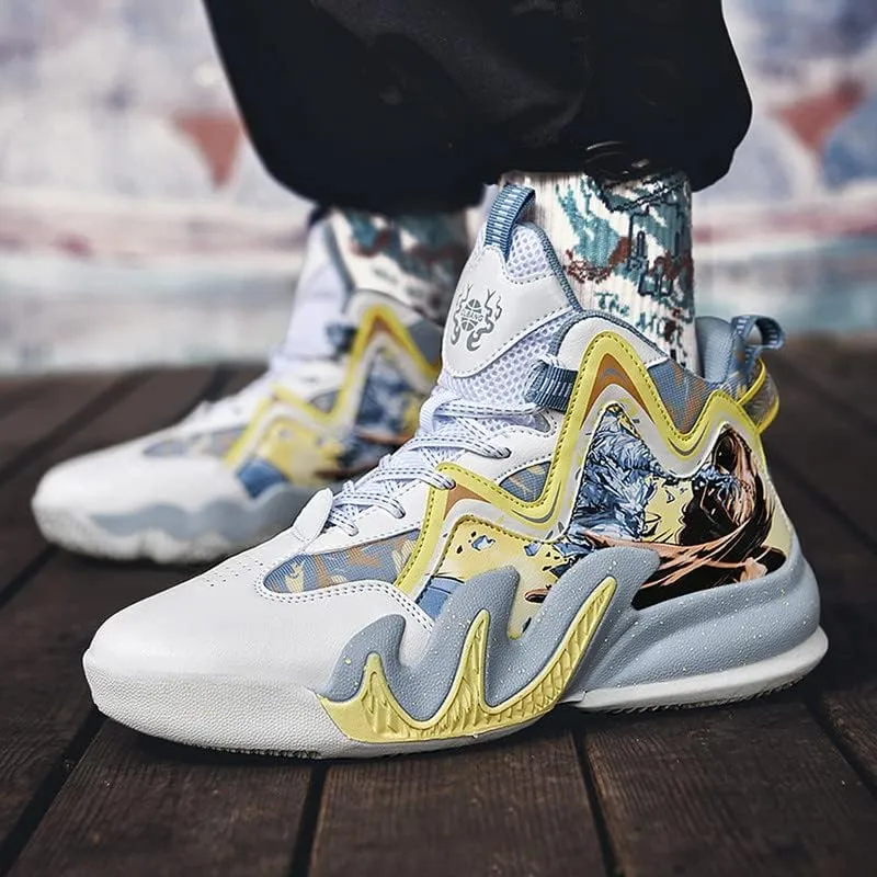 DHOVOR Men's Women's Basketball Shoes, Youth High Top Fashion Basketball Sneakers, Anti Slip Basketball Trainers, Sports Shoes for Mens Outdoor and Indoor