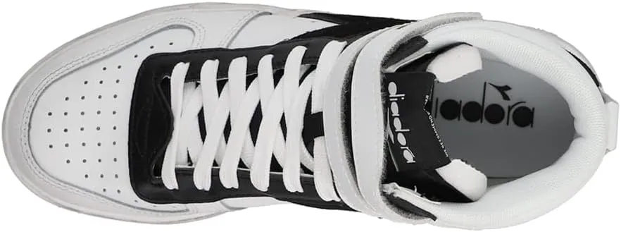 Diadora Mens Magic Basket Mid Icona Leather High Sneakers Shoes Casual - White