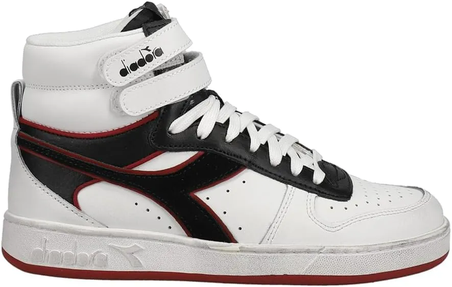 Diadora Mens Magic Basket Mid Icona Leather High Sneakers Shoes Casual - White