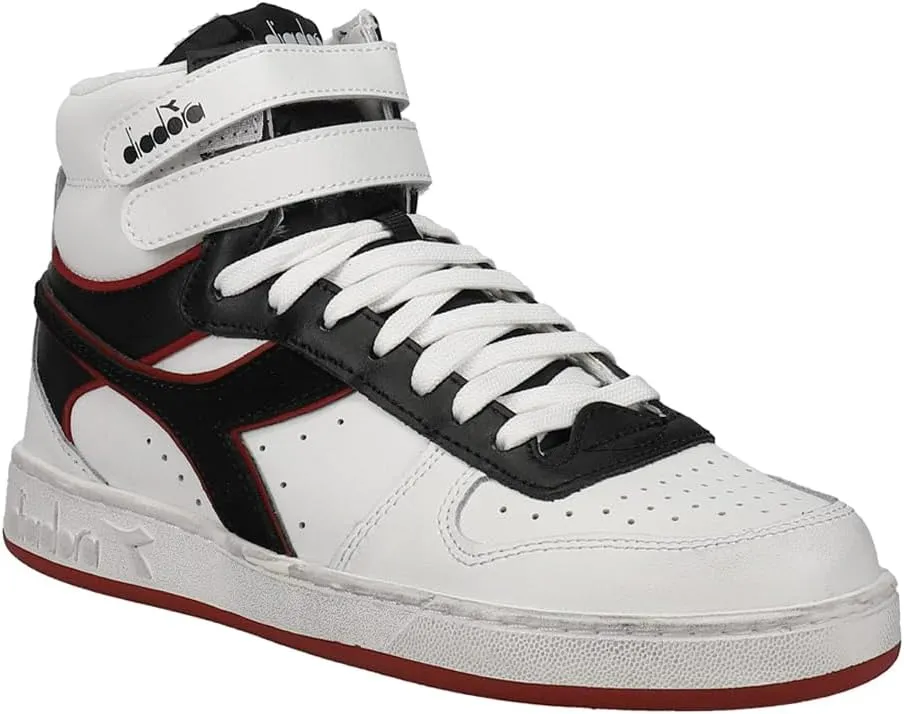 Diadora Mens Magic Basket Mid Icona Leather High Sneakers Shoes Casual - White