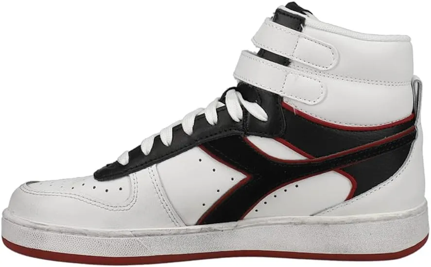 Diadora Mens Magic Basket Mid Icona Leather High Sneakers Shoes Casual - White