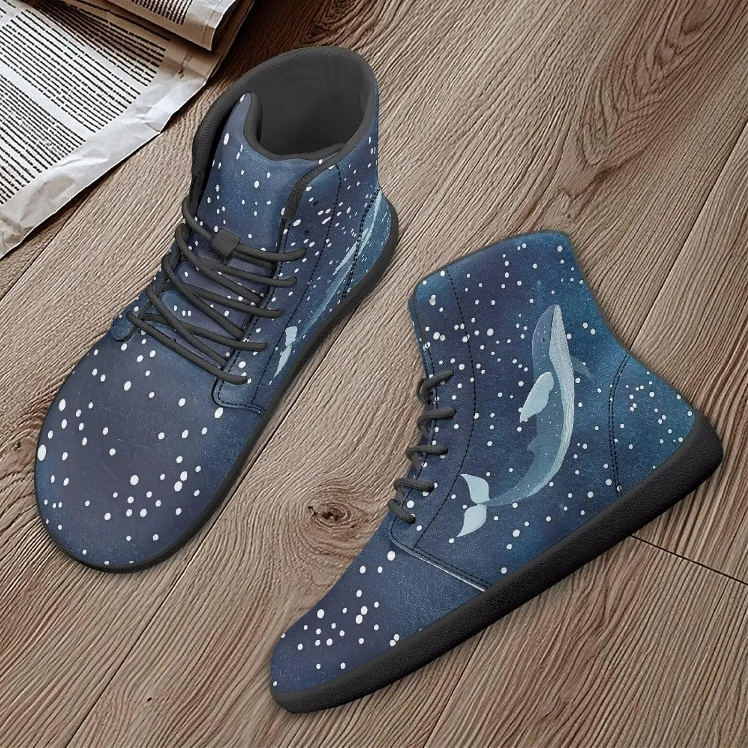 Doojoayie Cool Hightop Shoes for Men Wide Width Fashion Parkour Shoes for Teenager