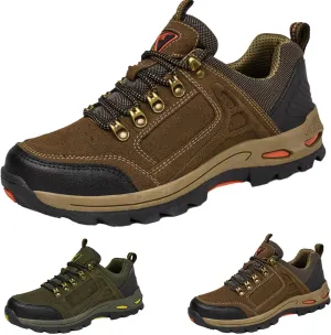 Dudlle Men's Brown Hiking Shoes, Comfortable Arch Support, Non-Slip, Breathable, Shock Absorbing, Classic Outdoor Style