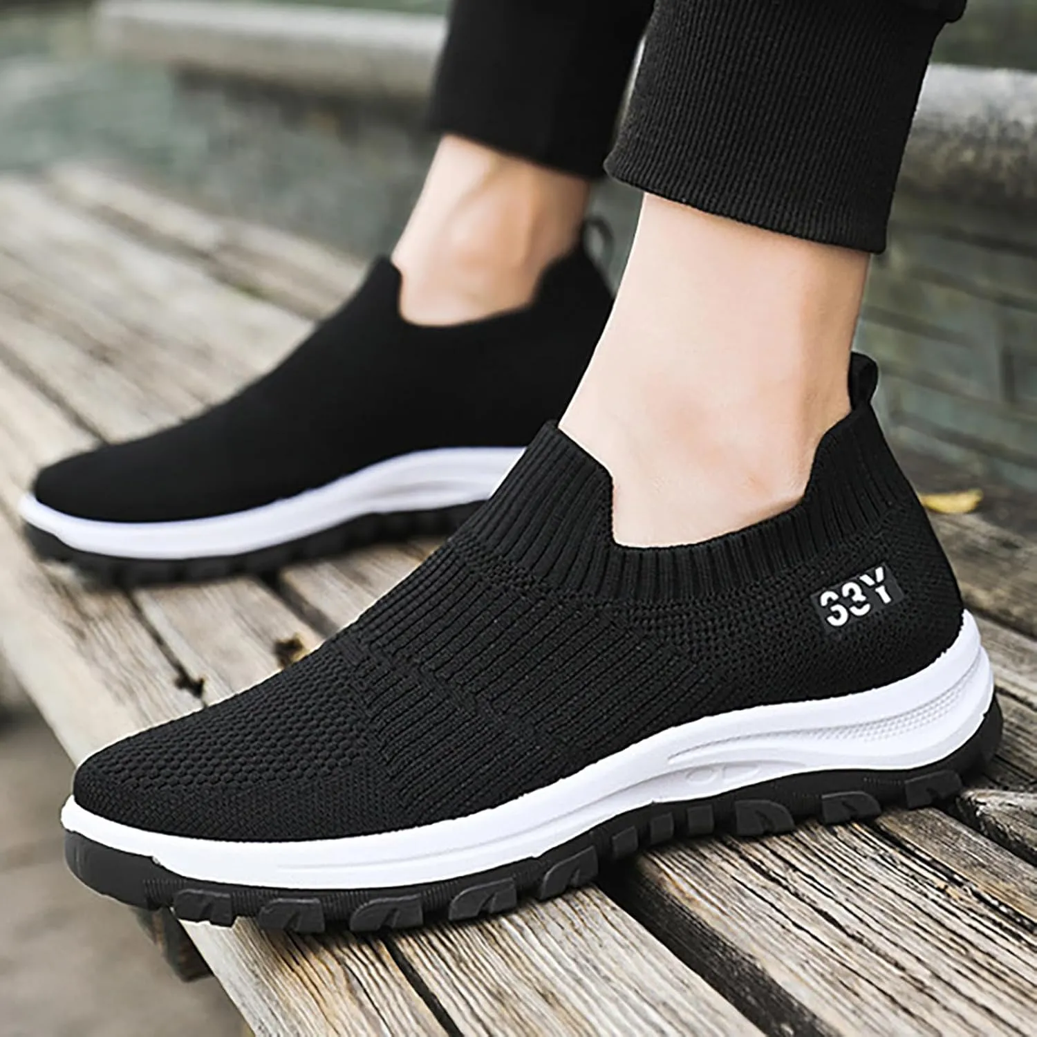 Fashion Sneakers Shoes Spring New Men's Casual Single Shoes Korean Version of Comfortable Sets of Wear Mesh Breathable