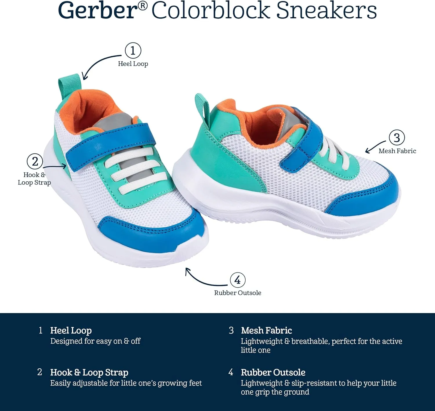 Gerber Kids' Toddler Boys' and Girls' Athletic Sneaker