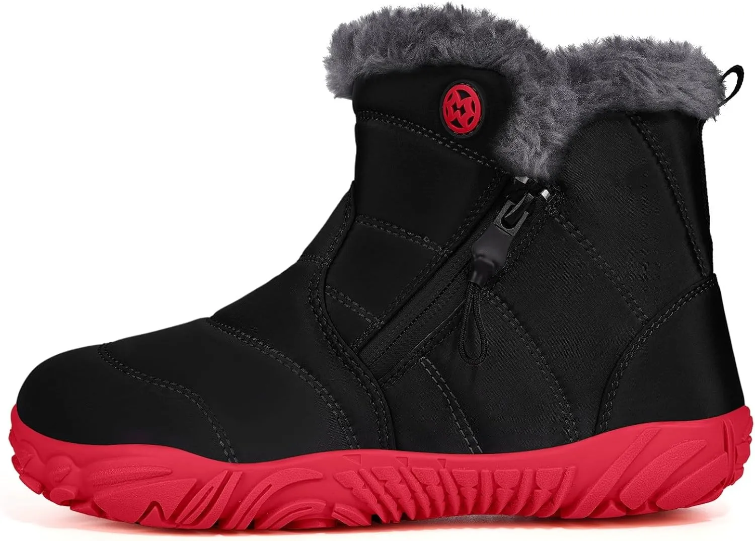 Girls Boys Barefoot Boots Shoes | Minimalist Little Kids/Big Kids Waterproof Ankle Winter Snow Boots | Zero Drop Sole | Wide Toe Box | Slip Resistant