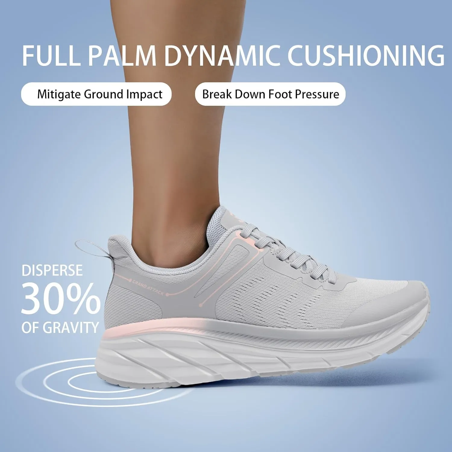 Grand Attack Women's Road Running Shoes | Superior Cushioned|Durable Non-Slip | Comfortable | Fashion Athletic Sneakers