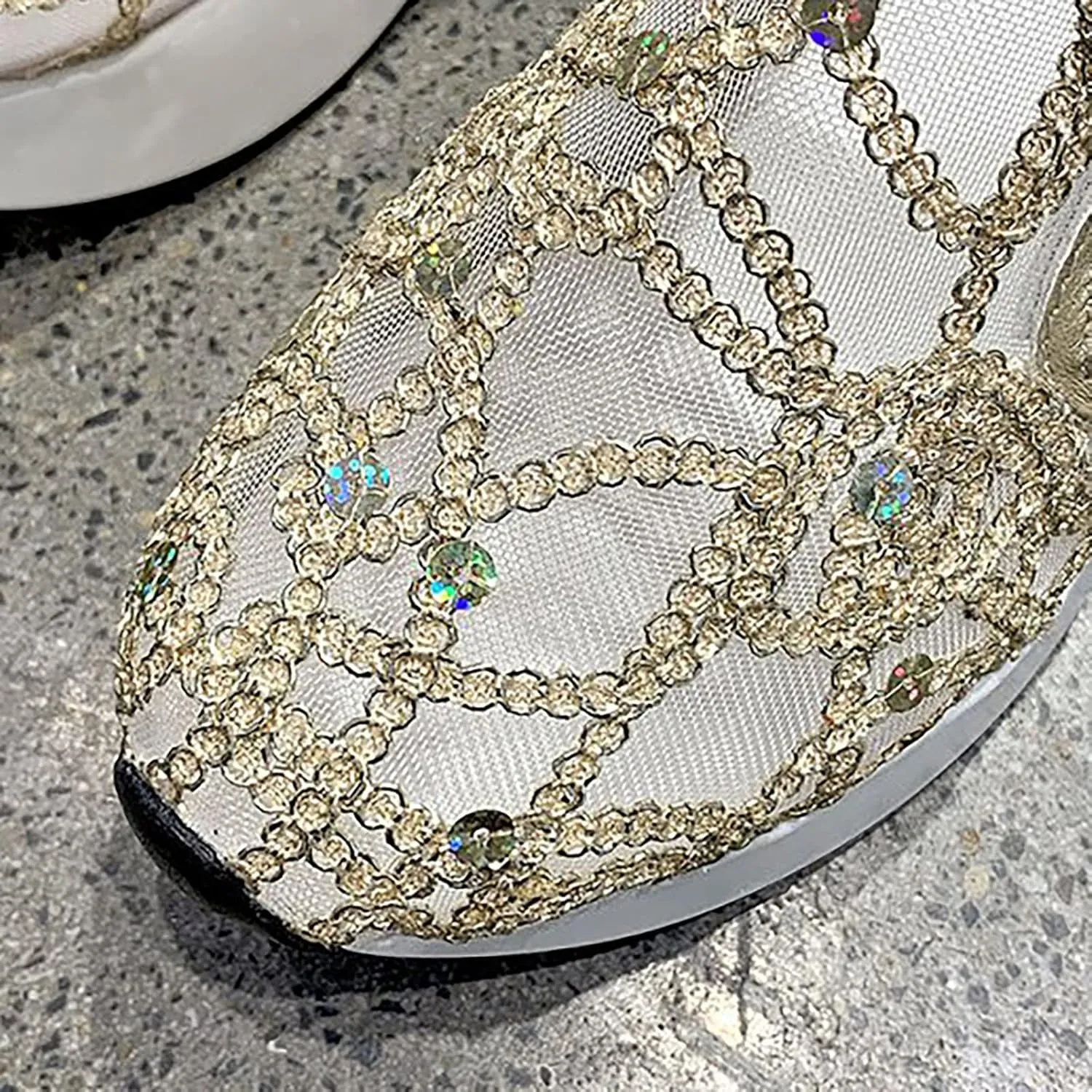 Hbeylia Platform Wedge Sneakers for Women Fashion Embroidery Floral Mesh Air Comfort Chunky Sole Hidden High Heels Slip On Loafers Breathable Walking Work Shoes with Arch Support