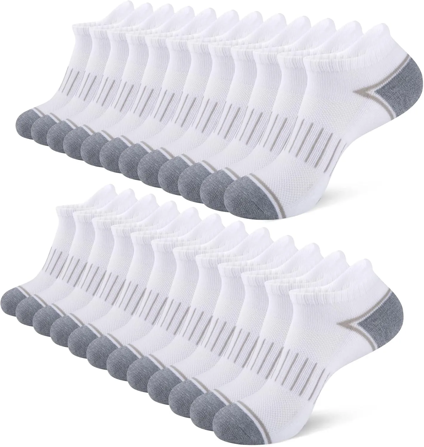 Heatuff 12 Pairs Men's Ankle Running Socks Cushioned Low Cut Athletic Sports Casual Tab Socks