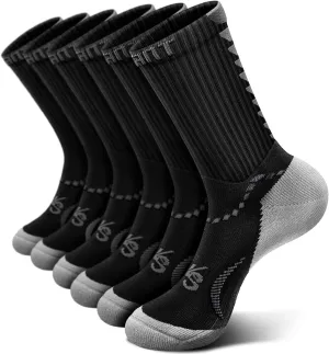 KEMISANT Men Socks, Athletic Running Socks Compression Wicking For Men Sports Hiking Fishing Cushioned Sole Arch Support