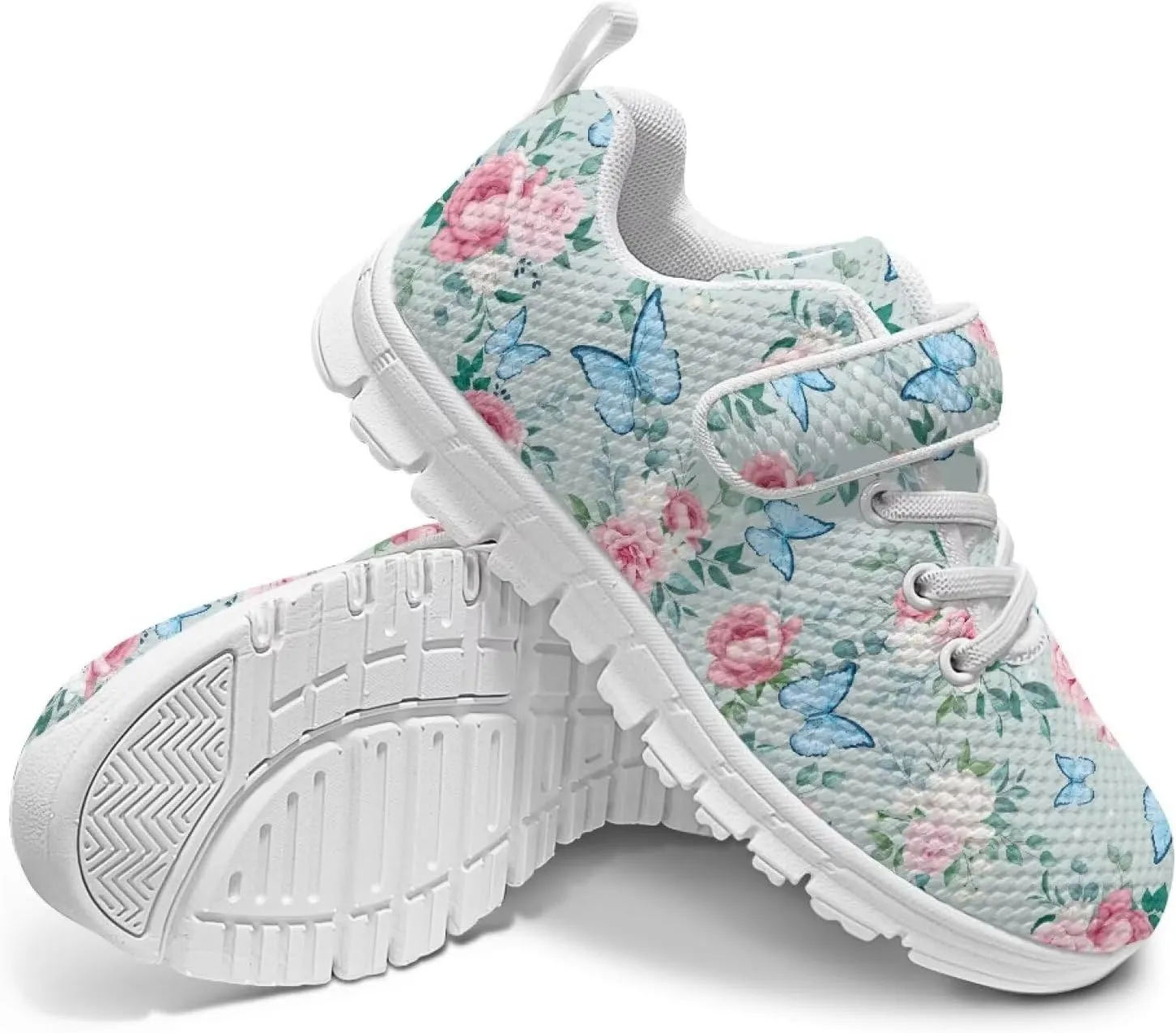Kids Running Shoes Girls Slip on Sneakers Shoes Mesh Soft Tennis Shoes