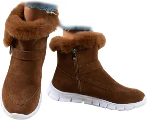 Ladmiple Boots For Women Ankle Booties Winter Slip On Warm Snow Boots Fashion Fur Lined Thickening Comfortable Loafers Shoes