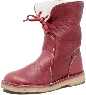 Ladmiple Snow Boots For Women Cute Tall Mid Calf Winter Boots Slip on Fur Lined Cold Weather Warm Ankle Booties Walking Shoes