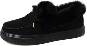 Ladmiple Winter Boots For Women 2024 Fashion Snow Warm Ankle Booties Fur Lined Anti-Slip Outdoor Slip On Loafers Shoes
