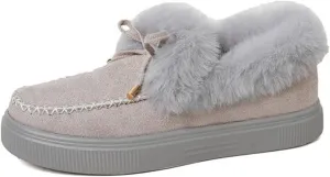 Ladmiple Winter Boots For Women 2024 Fashion Warm Fur Lined Snow Boots Outdoor Short Ankle Booties Slip On Loafers Shoes