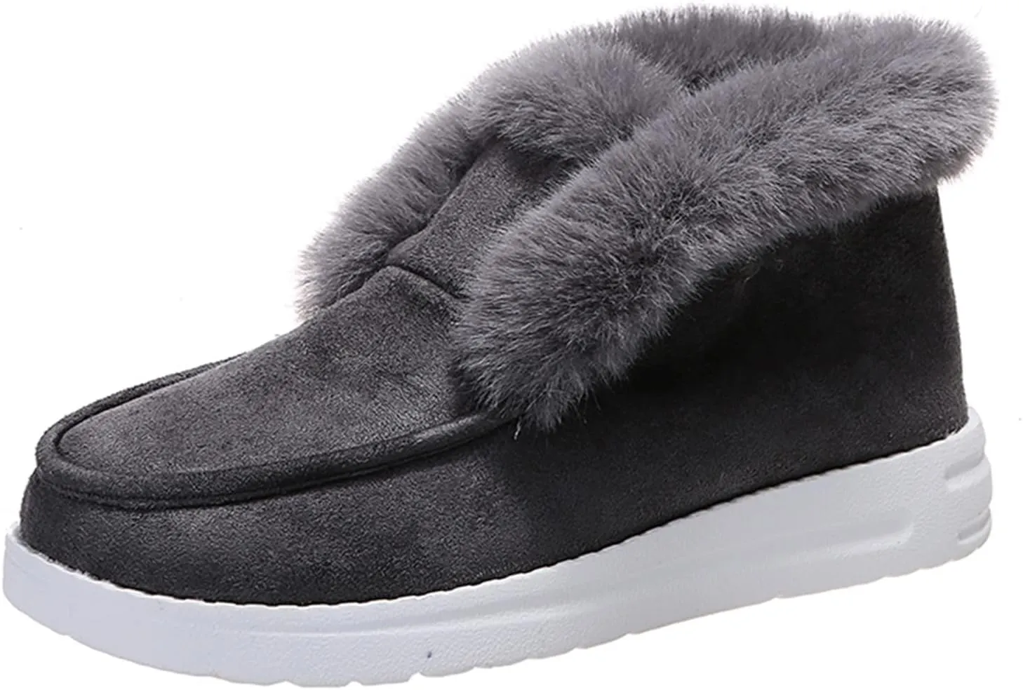 Ladmiple Winter Boots For Women 2024 Snow Boots Slip on Warm Comfortable Outdoor Fur Lined Ankle Booties Loafers Shoes