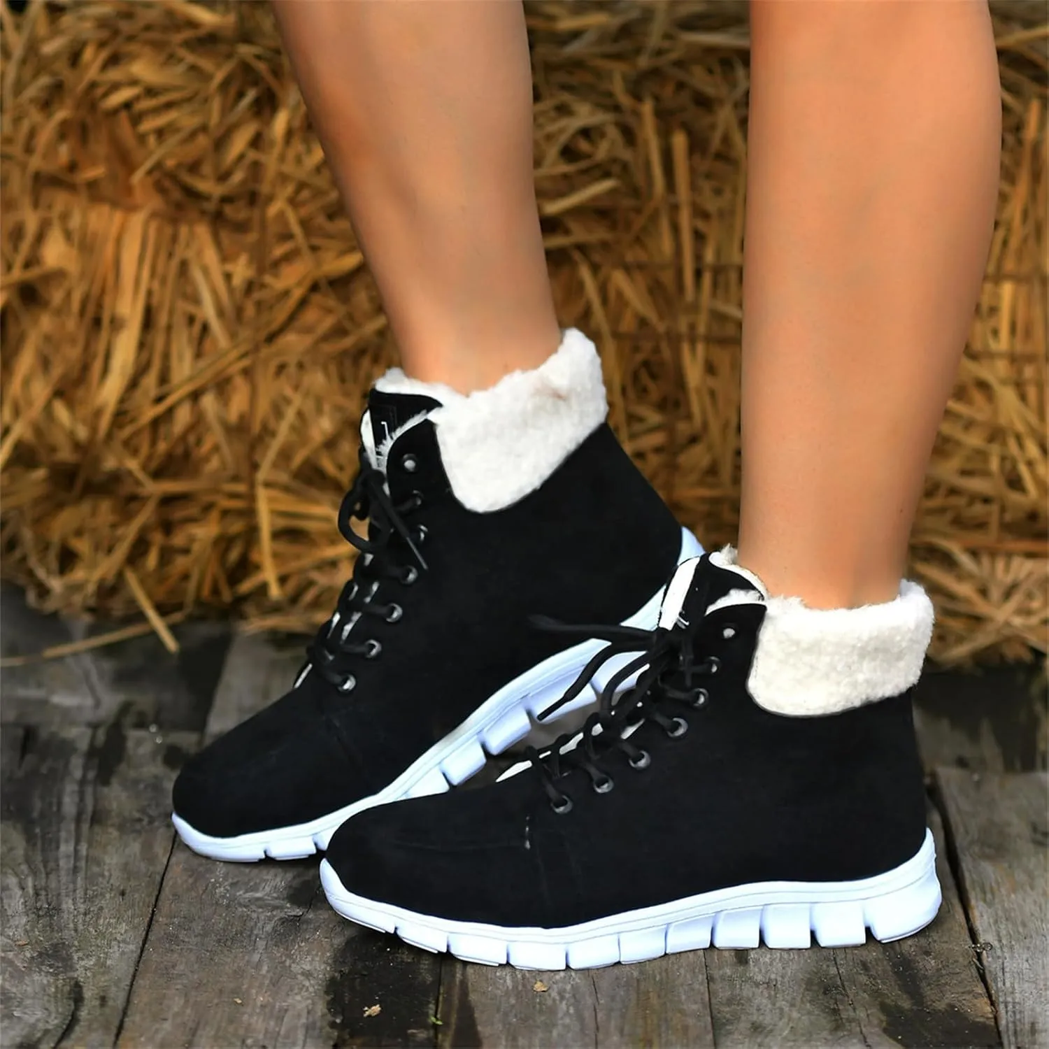 Ladmiple Winter Dress Boots For Women 2024 Snow Boots Slip on Insulated Fur Lined Lightweight Cold Weather Warm Ankle Booties