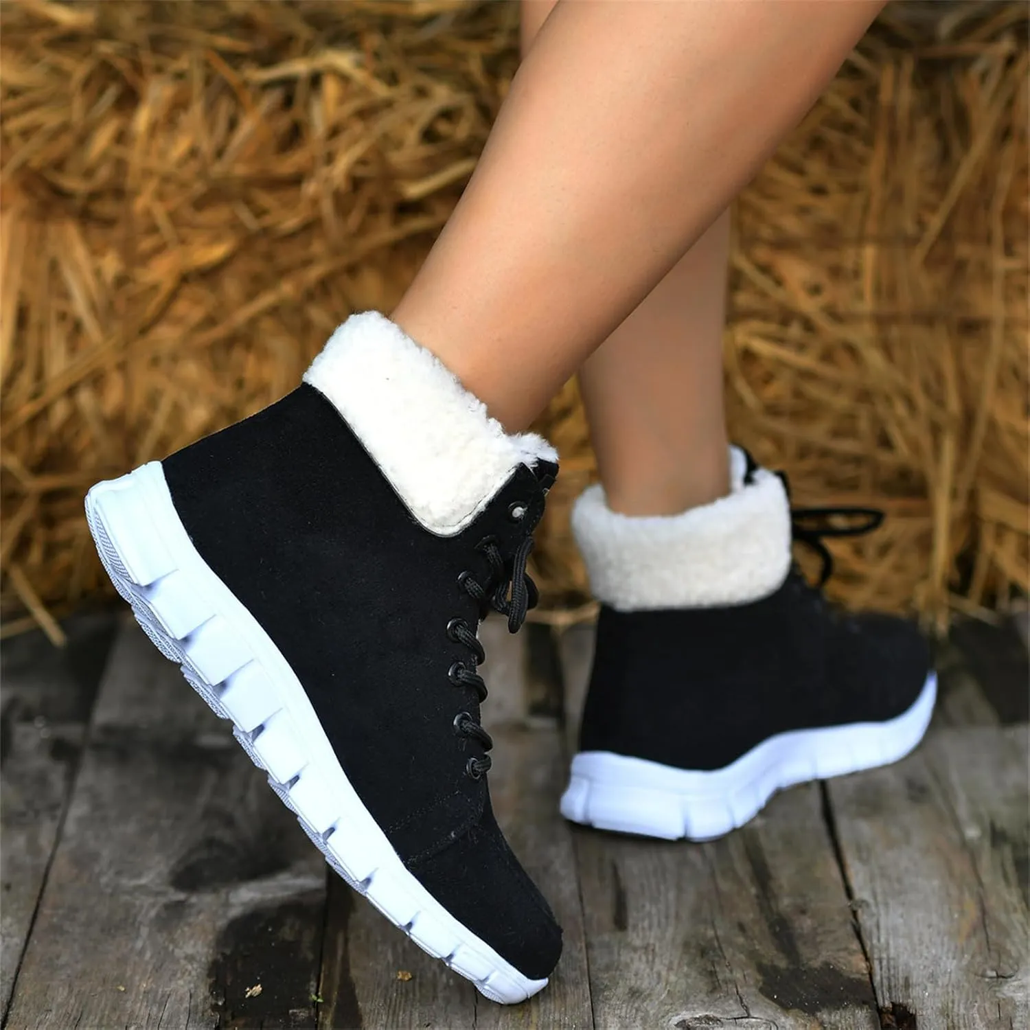 Ladmiple Winter Dress Boots For Women 2024 Snow Boots Slip on Insulated Fur Lined Lightweight Cold Weather Warm Ankle Booties