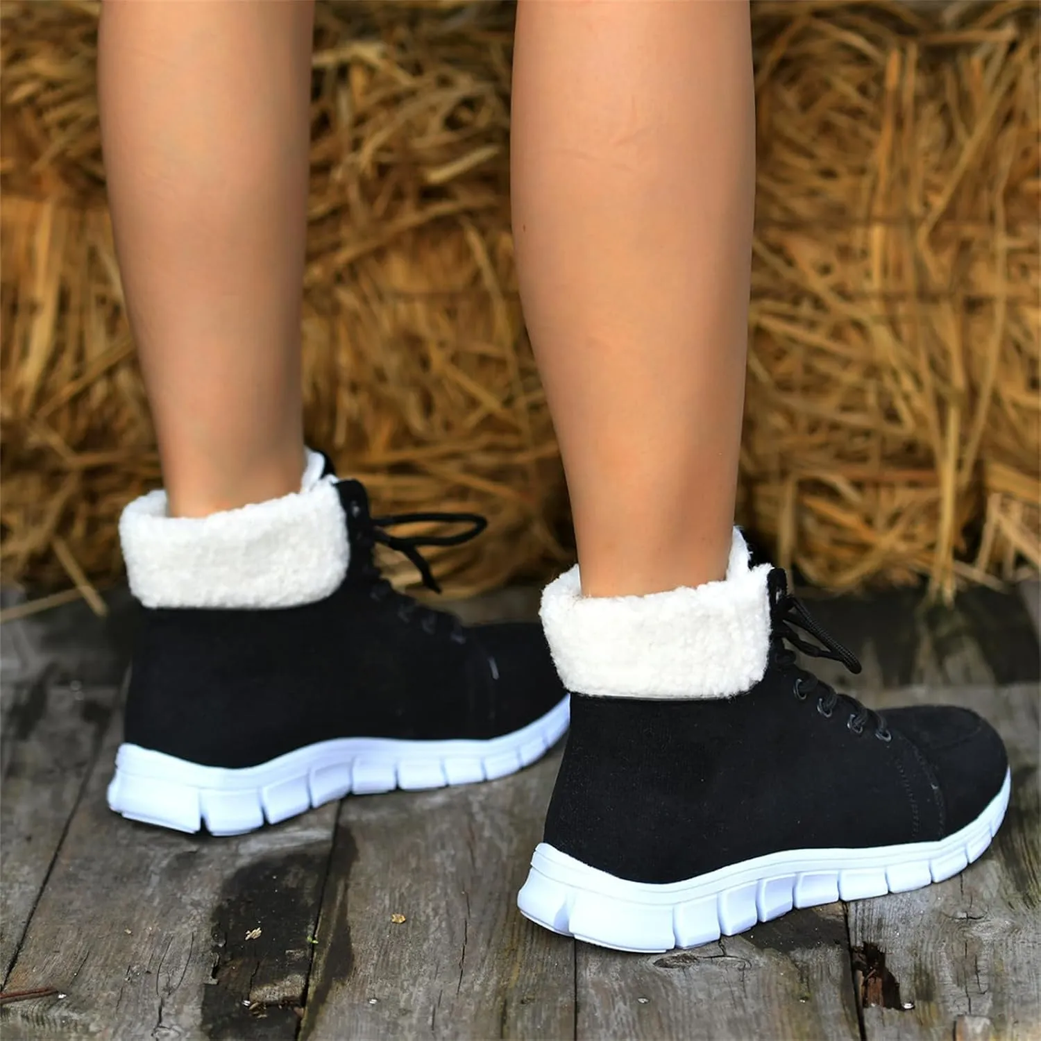 Ladmiple Winter Dress Boots For Women 2024 Snow Boots Slip on Insulated Fur Lined Lightweight Cold Weather Warm Ankle Booties