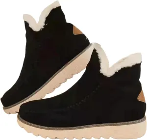 Ladmiple Winter Fashion Boots For Women 2024 Snow Boots Slip on Fur Lined Lightweight Cold Weather Warm Ankle Booties Loafers