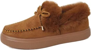 Lausiuoe Snow Boots For Women Wide Width Winter booties Fur Lined Warm Fuzzy Casual Trendy Outdoor Comfortable Shoes