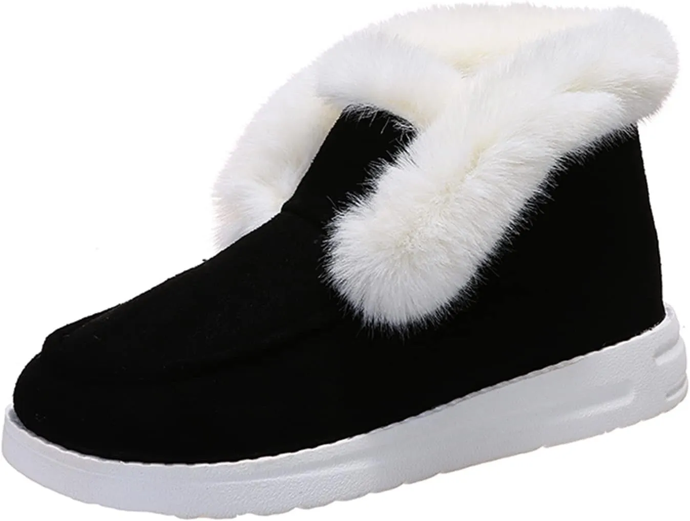 Lausiuoe Winter Shoes For Women 2022 Boots Women Fluffy Fuzzy Slipper Ankle Boots Soft Cozy Memory Foam Midcalf Booties Indoor House Outdoor Pull on Shoes Fashion Sneaker Casual Walking Shoes