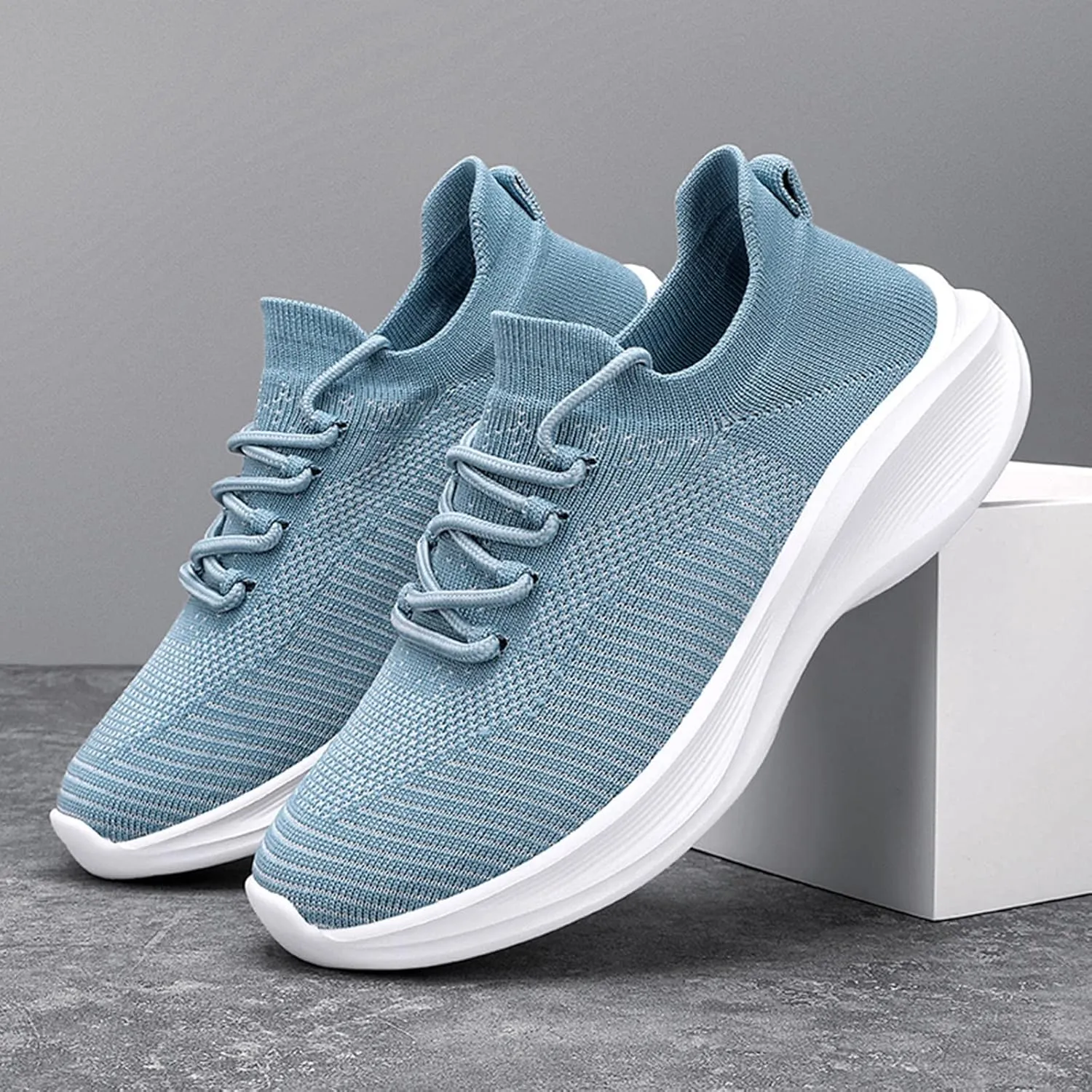 Lightweight Arch Support Sneakers for Men Comfortable Breathable Lightweight Tennis Shoe Casual Stretch Sneaker