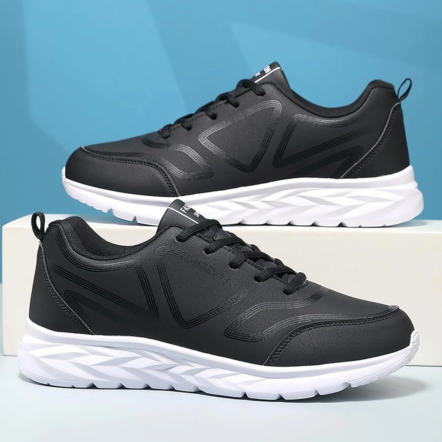 Lightweight Non Slip Sneakers for Men Lightweight Breathable Slip on Running Shoe Soft Flat Soled Elderly Shoes