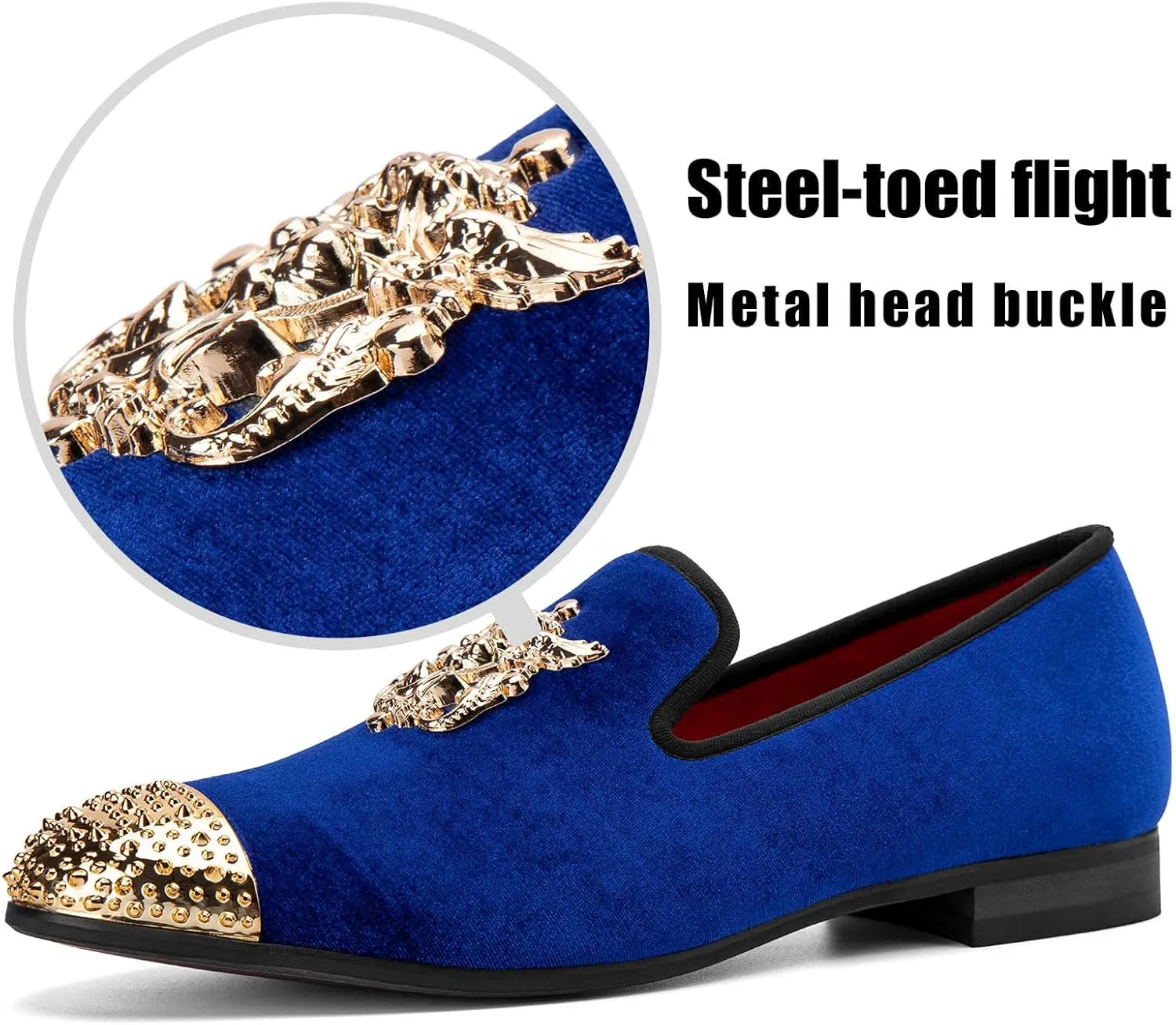 Men Genuine Leather Mens Metallic Textured Slip-on Glitter Loafers Shoes