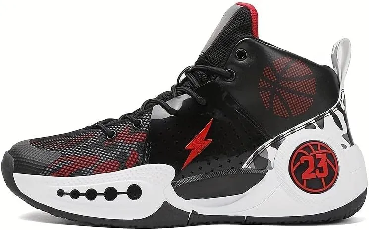 Men's Athletic Basketball Shoes, Breathable Non-Slip Training Sneakers, Shock Absorbing